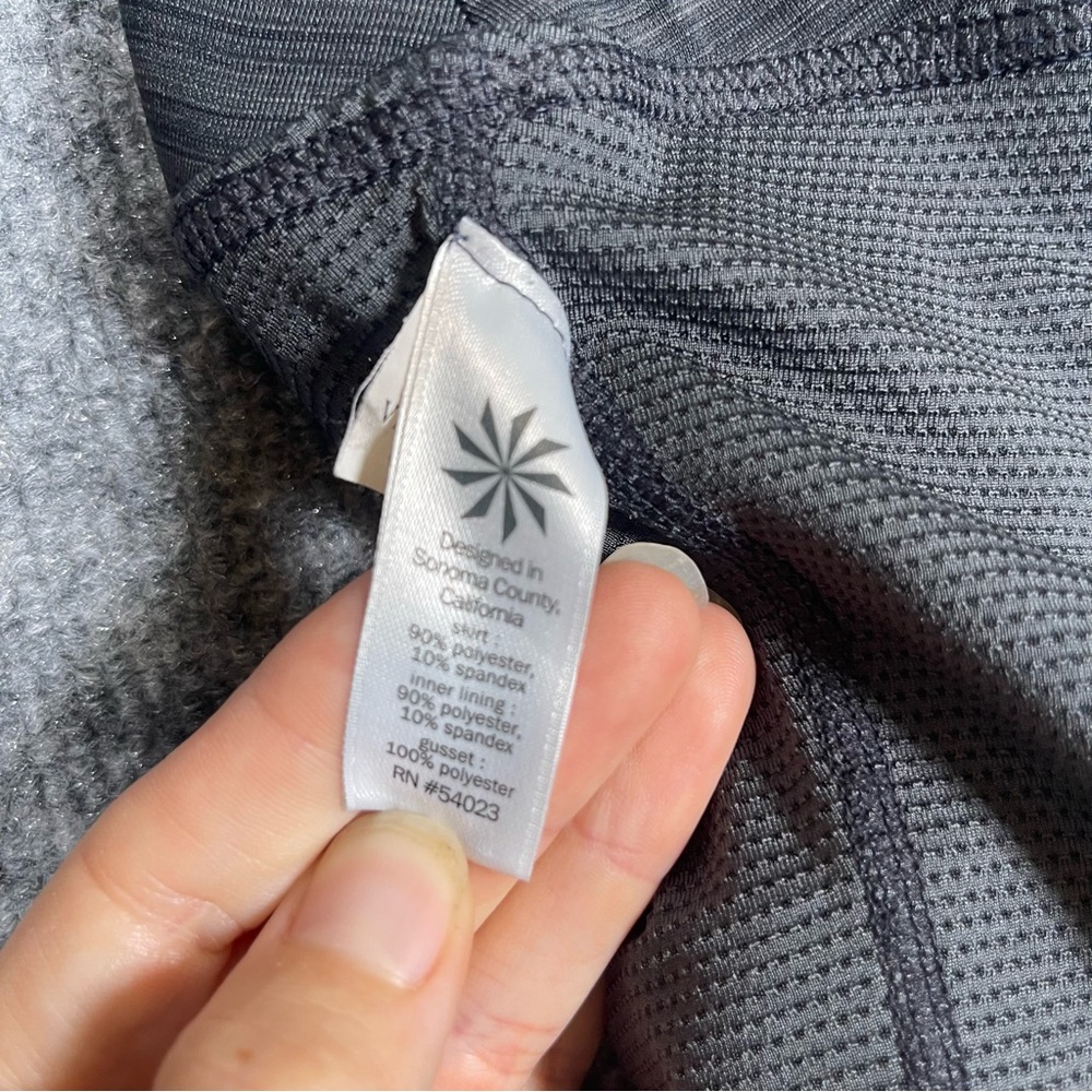 Athleta Womens XS Charcoal Gray Stripe Swagger Skort Sporty Tennis‎ Pickleball - Picture 9 of 9